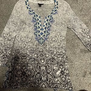 White House Black Market beaded blouse size 6